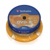 VERBATIM DVD-R 4.7GB 16X 43522 MATT SILVER AZO/CAKE 25