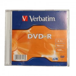 VERBATIM DVD-R 4.7GB 16X SLIM CASE 43547, AZO SA KARTONCICEM