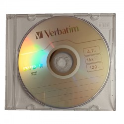 VERBATIM DVD-R 4.7GB 16X SLIM CASE 43808, BEZ KARTONCICA