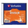 VERBATIM DVD-R 4.7GB 16X SLIM CASE 43547 MATT SILVER AZO