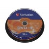 VERBATIM DVD-R 4.7GB 16X/CAKE 10//43523 MATT SILVER AZO