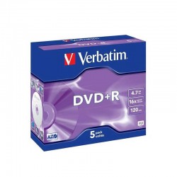 VERBATIM DVD+R 4.7GB 16X 43497 JAWEL CASE MATT SILVER 1/5
