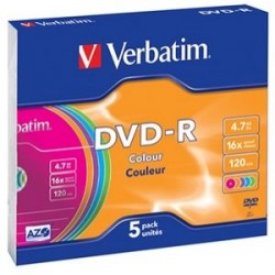 VERBATIM DVD-R 4.7GB 16X COLOR 43557