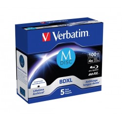 VERBATIM BLU-RAY M-DISC-KAMENI 100GB/XL/BD-R 4X PRINT JC 5PAK 43834