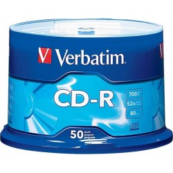 VERBATIM CD-R 700MB 52X 43351 CAKE BOX 50PCS