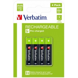 VERBATIM PUNJIVE BATERIJE-AKUMULATORI AAA-HR3 (HR03) NIMH 950MAH 49514