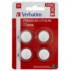 VERBATIM LITIJUM BATERIJE CR2016 LITHIUM 3V 4PACK 49531