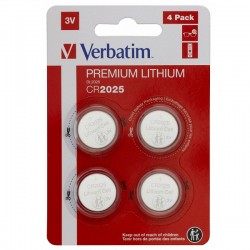 VERBATIM LITIJUM BATERIJE CR2025 LITHIUM 3V 4PACK 49532