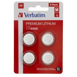 VERBATIM LITIJUM BATERIJE CR2032 LITHIUM 3V 4PACK 49533