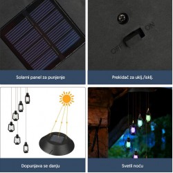 YIWU MOON STAR LED LAMPA SOLARNA SA 6 MINI FENJERA-IP44