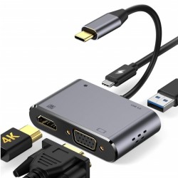 ADAPTERI KONVERTOR TIP C NA HDMI+VGA+1XUSB 3.0+TIP C
