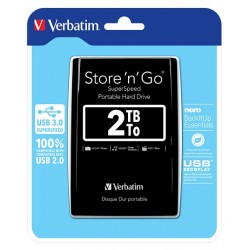 VERBATIM HDD 2.5'' 2TB USB 3.0 53177 BLACK PORTABLE 6.35CM