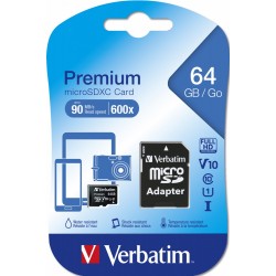 VERBATIM MEMORIJSKE KARTICE MICRO SDXC 64GB CLASS 10 SA ADAPTEROM 44084