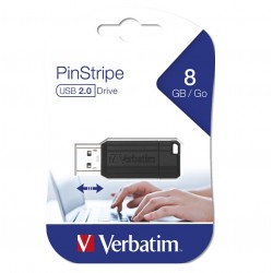 VERBATIM USB FLASH MEMORIJE 8GB PINSTRIPE BLACK 49062