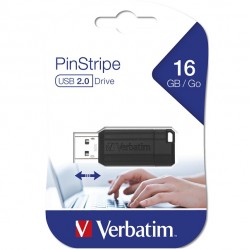 VERBATIM USB FLASH MEMORIJE 16GB PINSTRIPE BLACK 49063